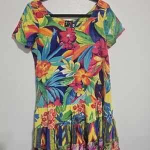 Jams World Vibrant Tropical Midi Dress